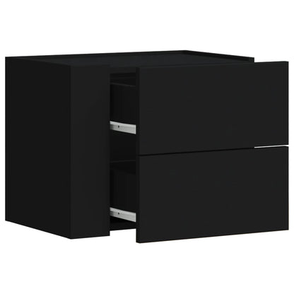 Comodini a Muro 2 pz Nero 45x30x35 cm - homemem39