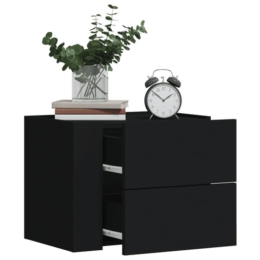 Comodini a Muro 2 pz Nero 45x30x35 cm - homemem39