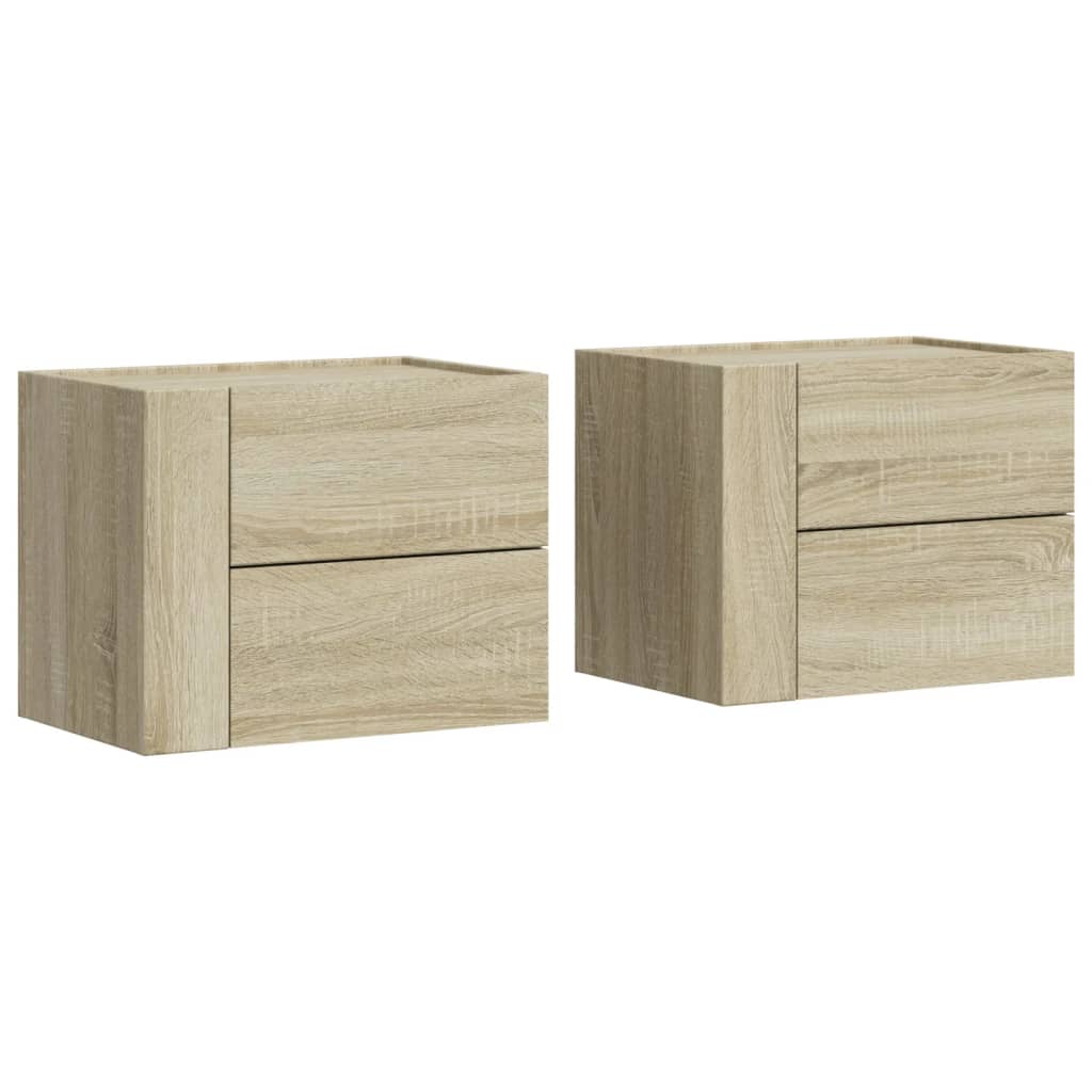 Comodini a Muro 2 pz Rovere Sonoma 45x30x35 cm - homemem39