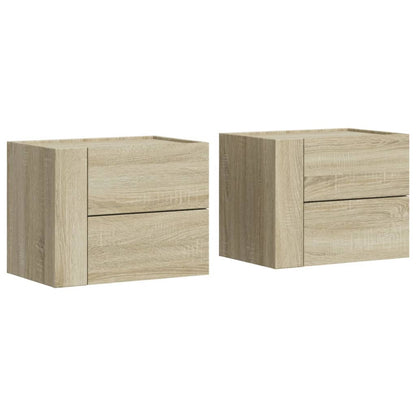Comodini a Muro 2 pz Rovere Sonoma 45x30x35 cm - homemem39