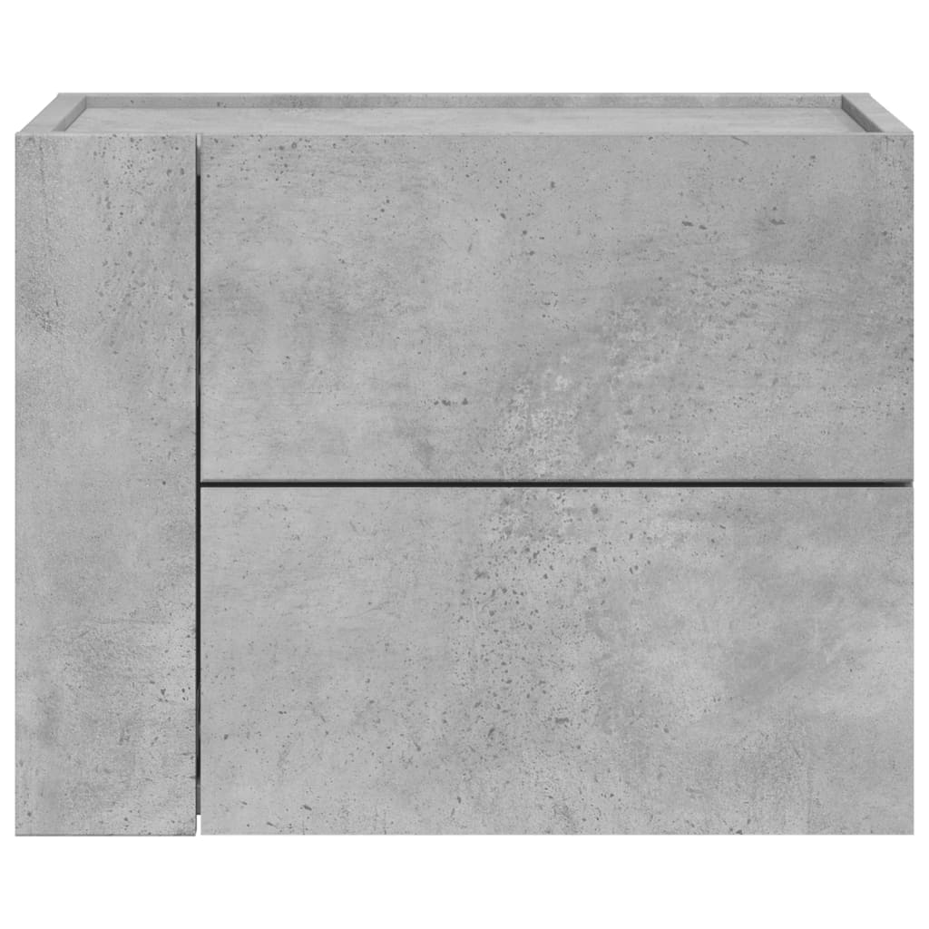 Comodino a Muro Grigio Cemento 45x30x35 cm