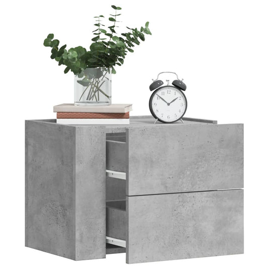 Comodino a Muro Grigio Cemento 45x30x35 cm | homemem39