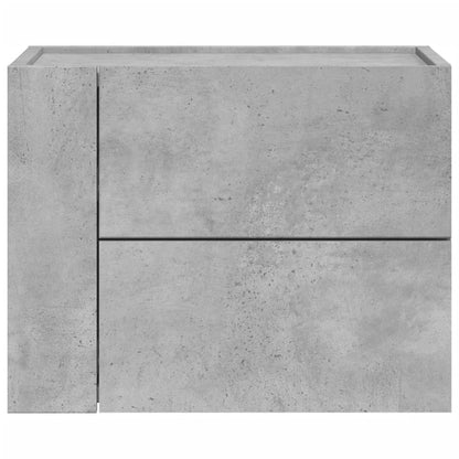 Comodini a Muro 2 pz Grigio Cemento 45x30x35 cm