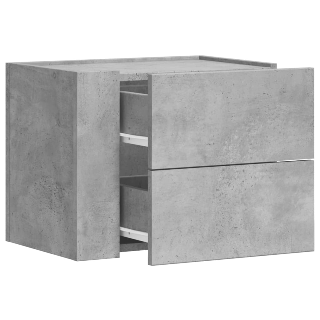 Comodini a Muro 2 pz Grigio Cemento 45x30x35 cm - homemem39