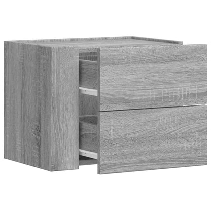 Comodino a Muro Grigio Sonoma 45x30x35 cm | homemem39