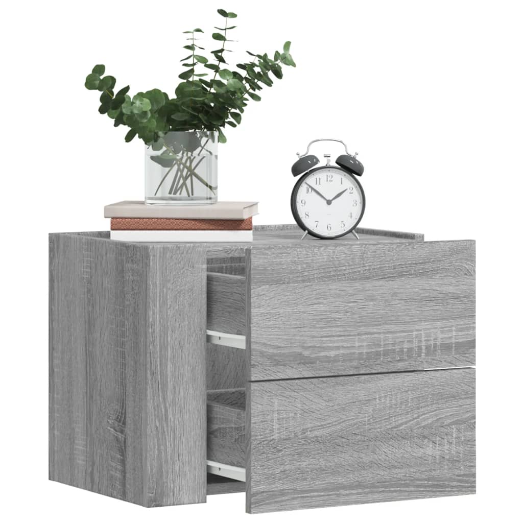 Comodini a Muro 2 pz Grigio Sonoma 45x30x35 cm - homemem39