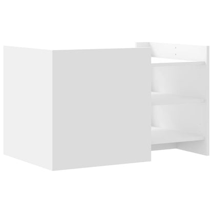 Tavolino da Salotto Bianco 80x50x50 cm in Legno Multistrato | homemem39