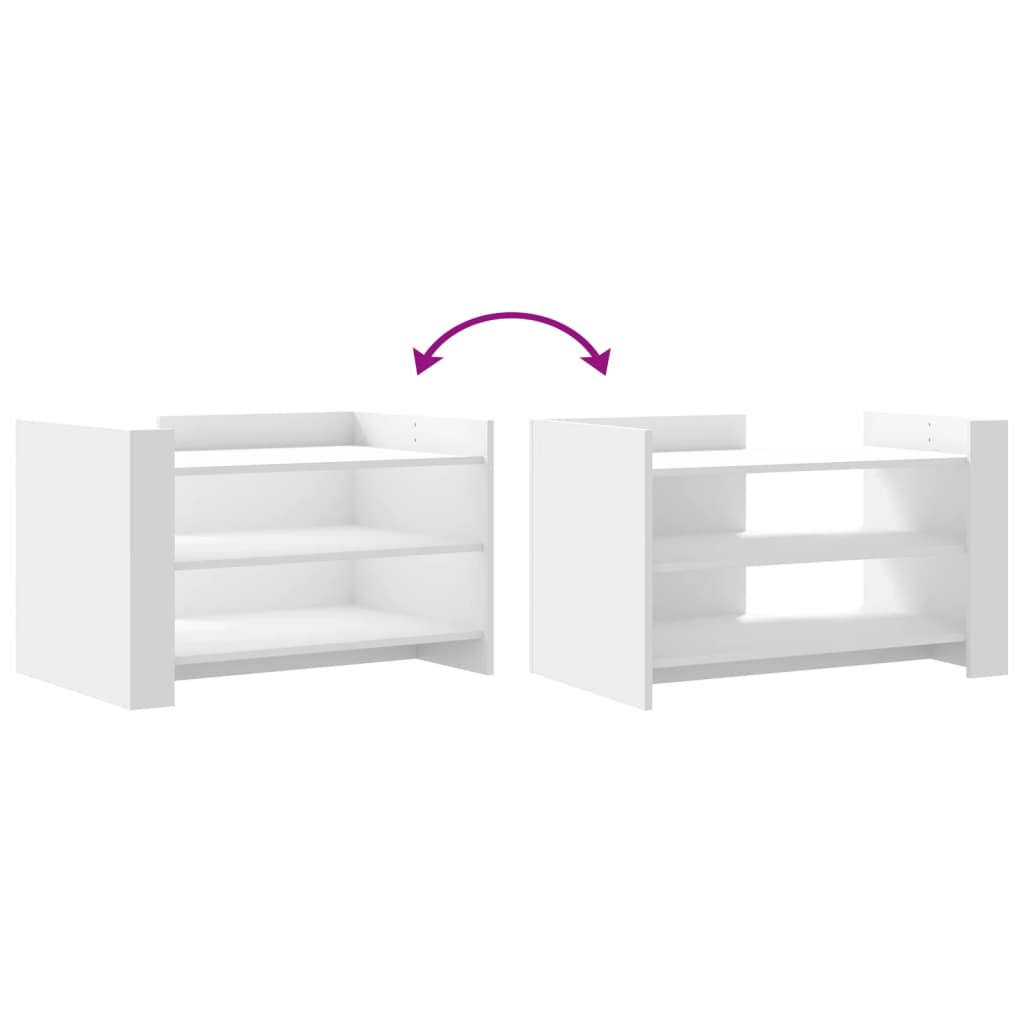 Tavolino da Salotto Bianco 80x50x50 cm in Legno Multistrato | homemem39