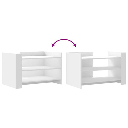 Tavolino da Salotto Bianco 80x50x50 cm in Legno Multistrato | homemem39