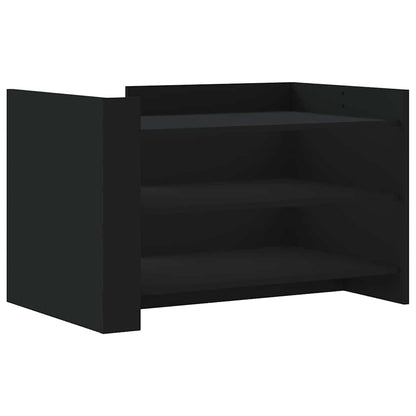 Tavolino da Salotto Nero 80x50x50 cm in Legno Multistrato