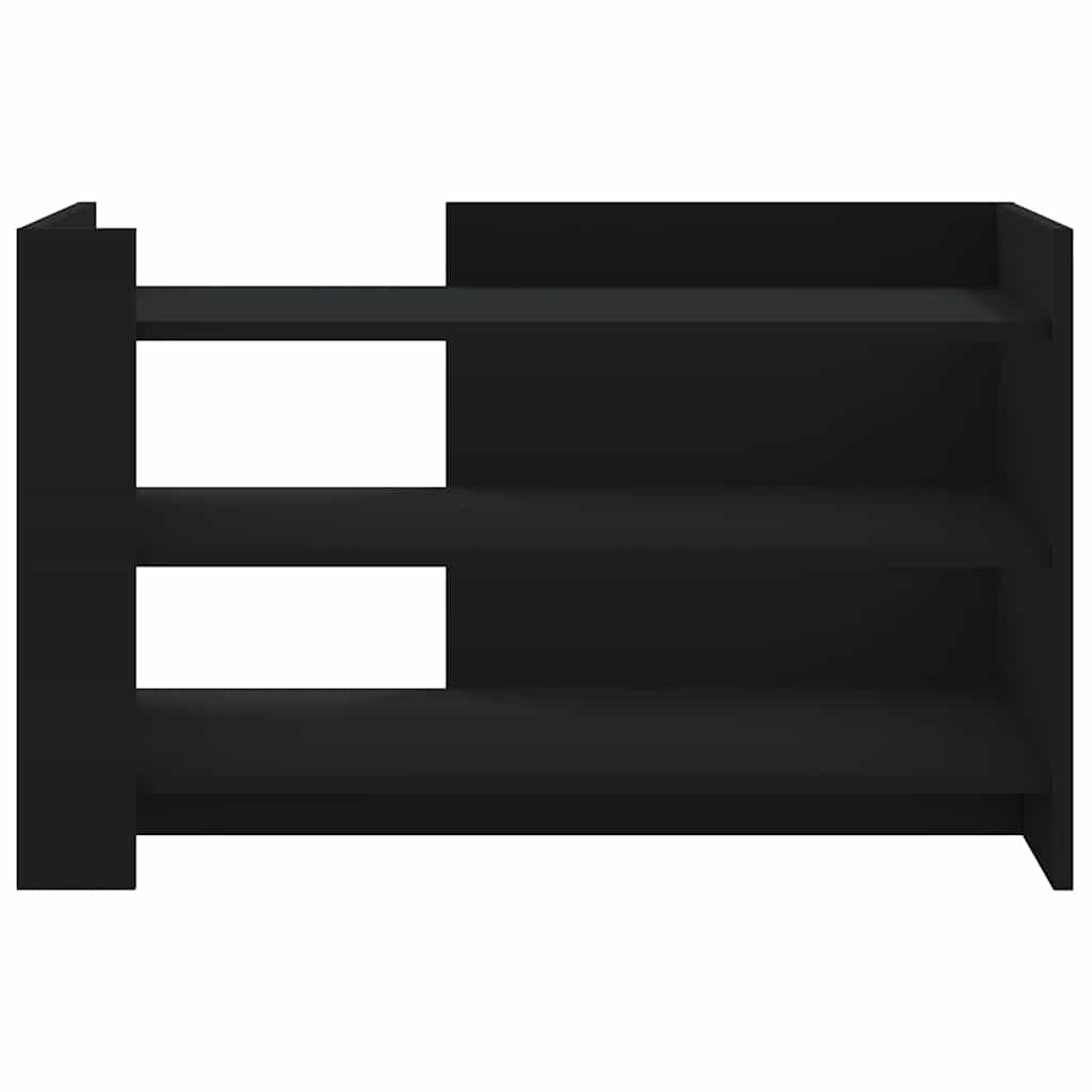 Tavolino da Salotto Nero 80x50x50 cm in Legno Multistrato