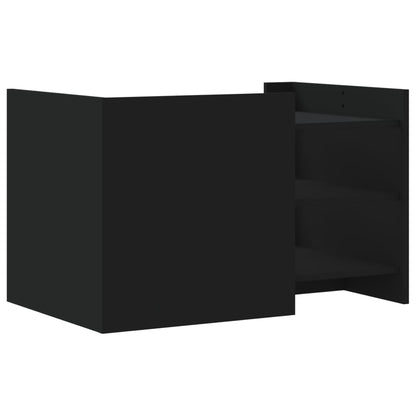Tavolino da Salotto Nero 80x50x50 cm in Legno Multistrato
