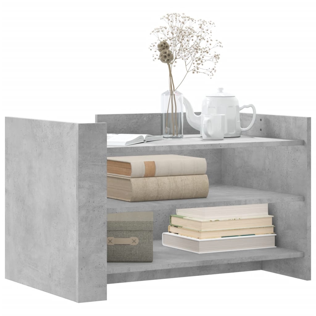 Tavolino Salotto Grigio Cemento 80x50x50 cm Legno Multistrato | homemem39