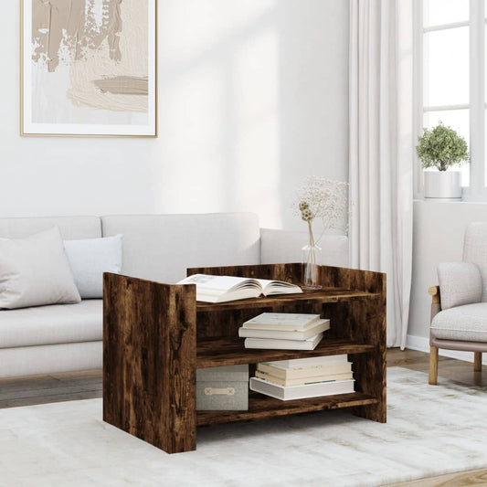 Tavolino da Salotto Rovere Fumo 80x50x50cm in Legno Multistrato | homemem39