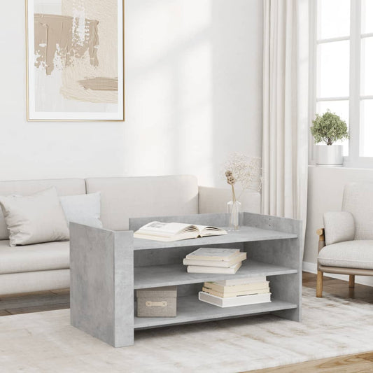 Tavolino Salotto Grigio Cemento 100x50x50 cm Legno Multistrato | homemem39