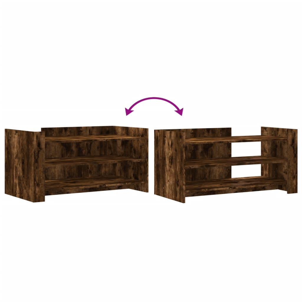 Tavolino Salotto Rovere Fumo 100x50x50 cm in Legno Multistrato | homemem39