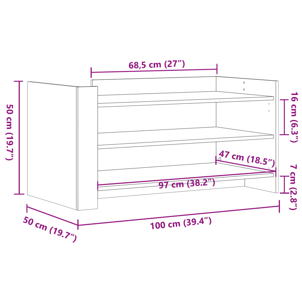Tavolino Salotto Grigio Sonoma 100x50x50 cm Legno Multistrato | homemem39