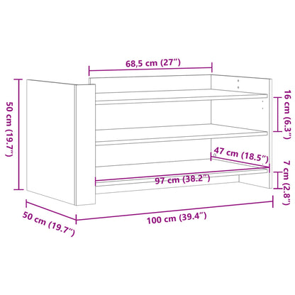 Tavolino Salotto Rovere Marrone 100x50x50 cm Legno Multistrato | homemem39