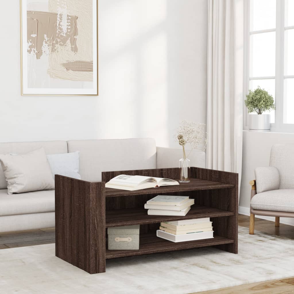 Tavolino Salotto Rovere Marrone 100x50x50 cm Legno Multistrato | homemem39