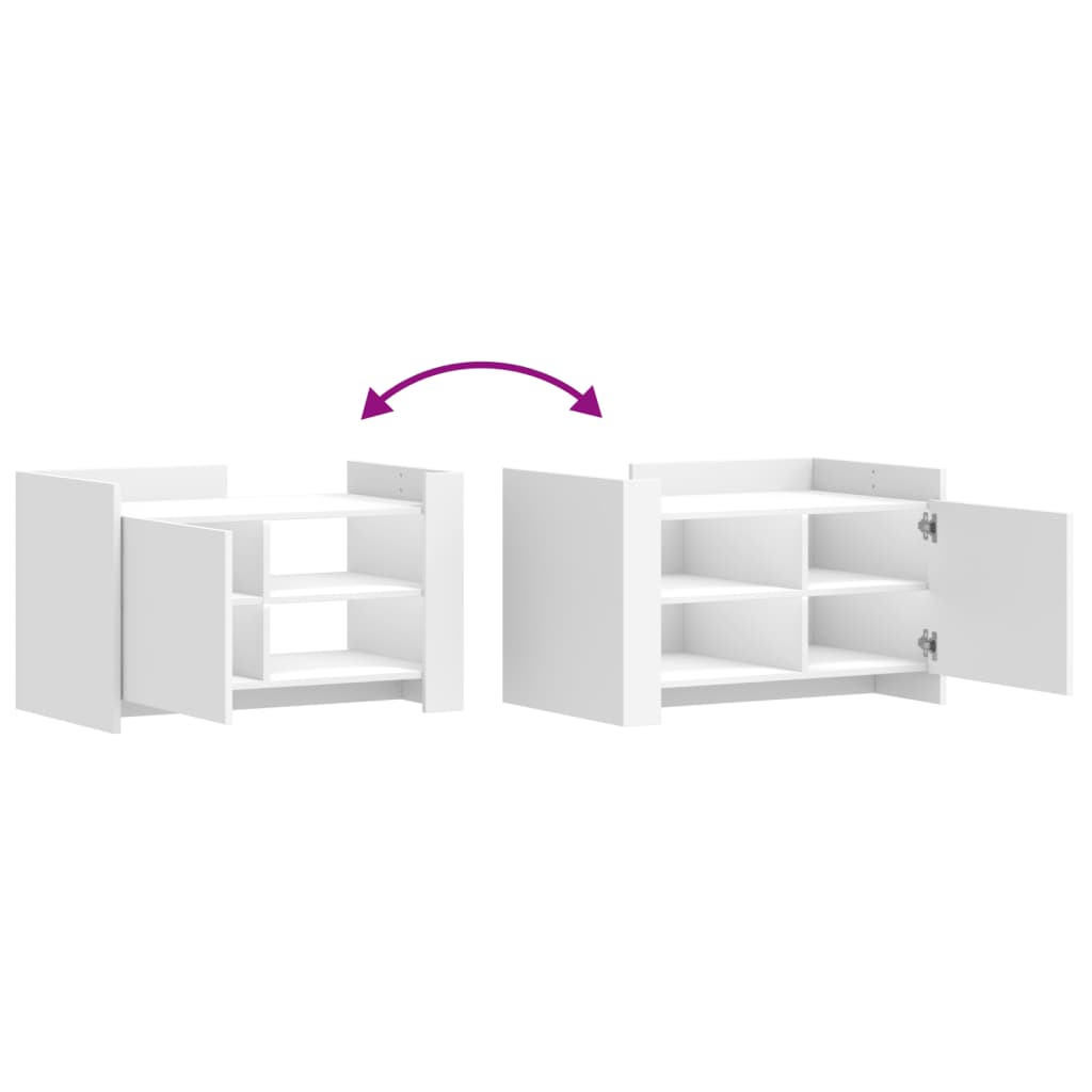 Tavolino da Salotto Bianco 80x50x50 cm in Legno Multistrato | homemem39