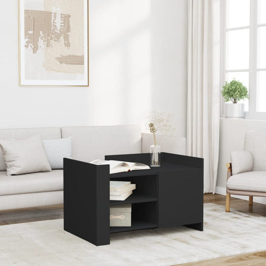 Tavolino da Salotto Nero 80x50x50 cm in Legno Multistrato | homemem39