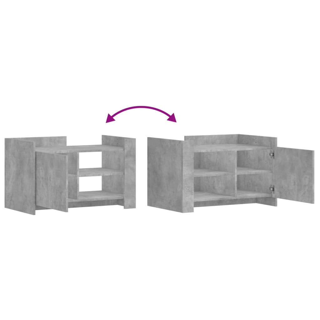 Tavolino Salotto Grigio Cemento 80x50x50 cm Legno Multistrato | homemem39