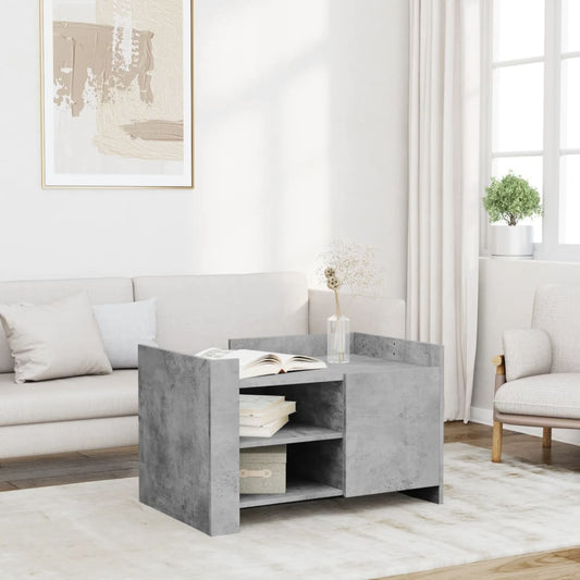 Tavolino Salotto Grigio Cemento 80x50x50 cm Legno Multistrato | homemem39