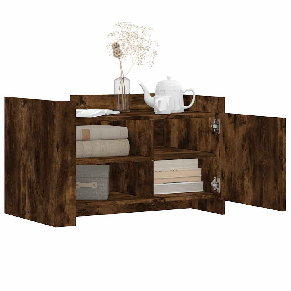 Tavolino da Salotto Rovere Fumo 80x50x50cm in Legno Multistrato | homemem39