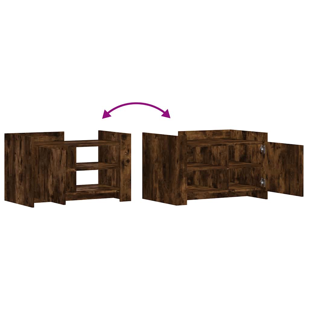 Tavolino da Salotto Rovere Fumo 80x50x50cm in Legno Multistrato | homemem39