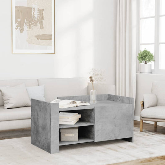 Tavolino Salotto Grigio Cemento 100x50x50 cm Legno Multistrato | homemem39