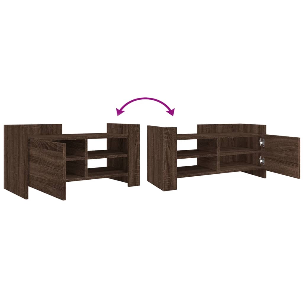 Mobile Porta TV Rovere Marrone 80x35x40 cm in Legno Multistrato - homemem39