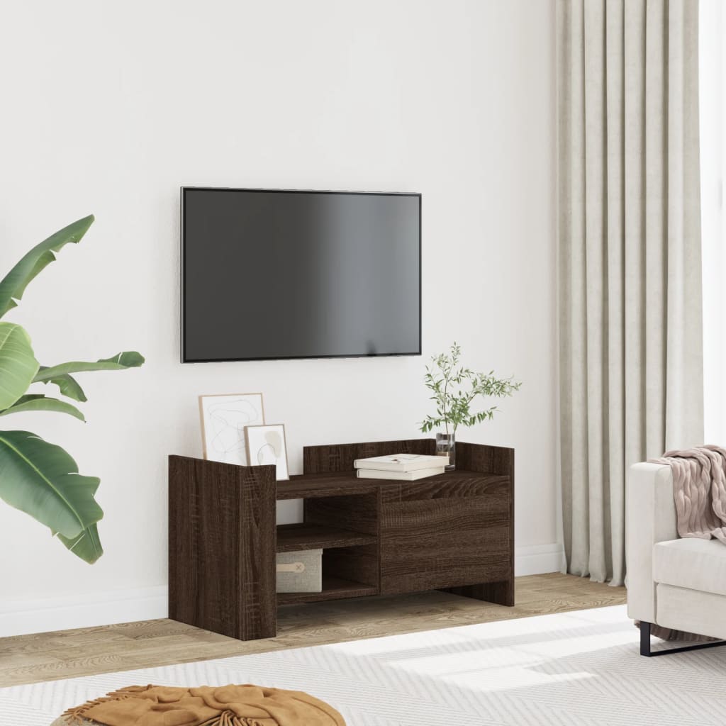 Mobile Porta TV Rovere Marrone 80x35x40 cm in Legno Multistrato - homemem39