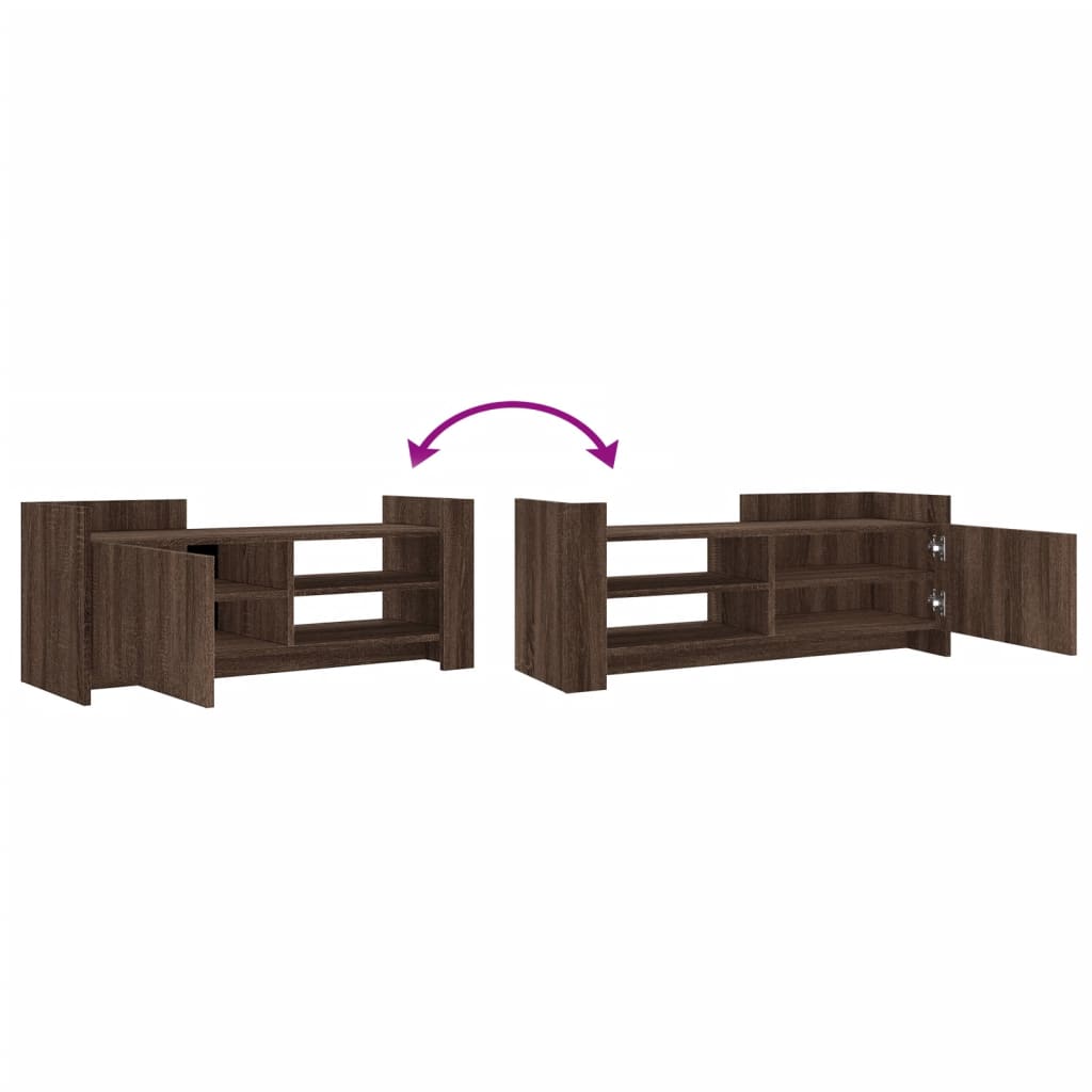 Mobile TV Rovere Marrone 100x35x40 cm in Legno Multistrato - homemem39