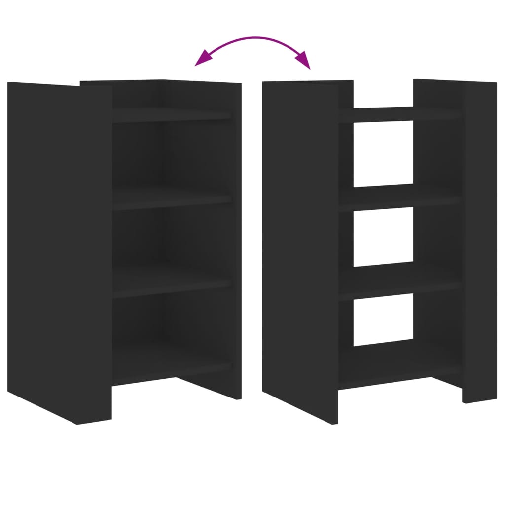 Credenza Nera 45x35x75 cm in Legno Multistrato - homemem39