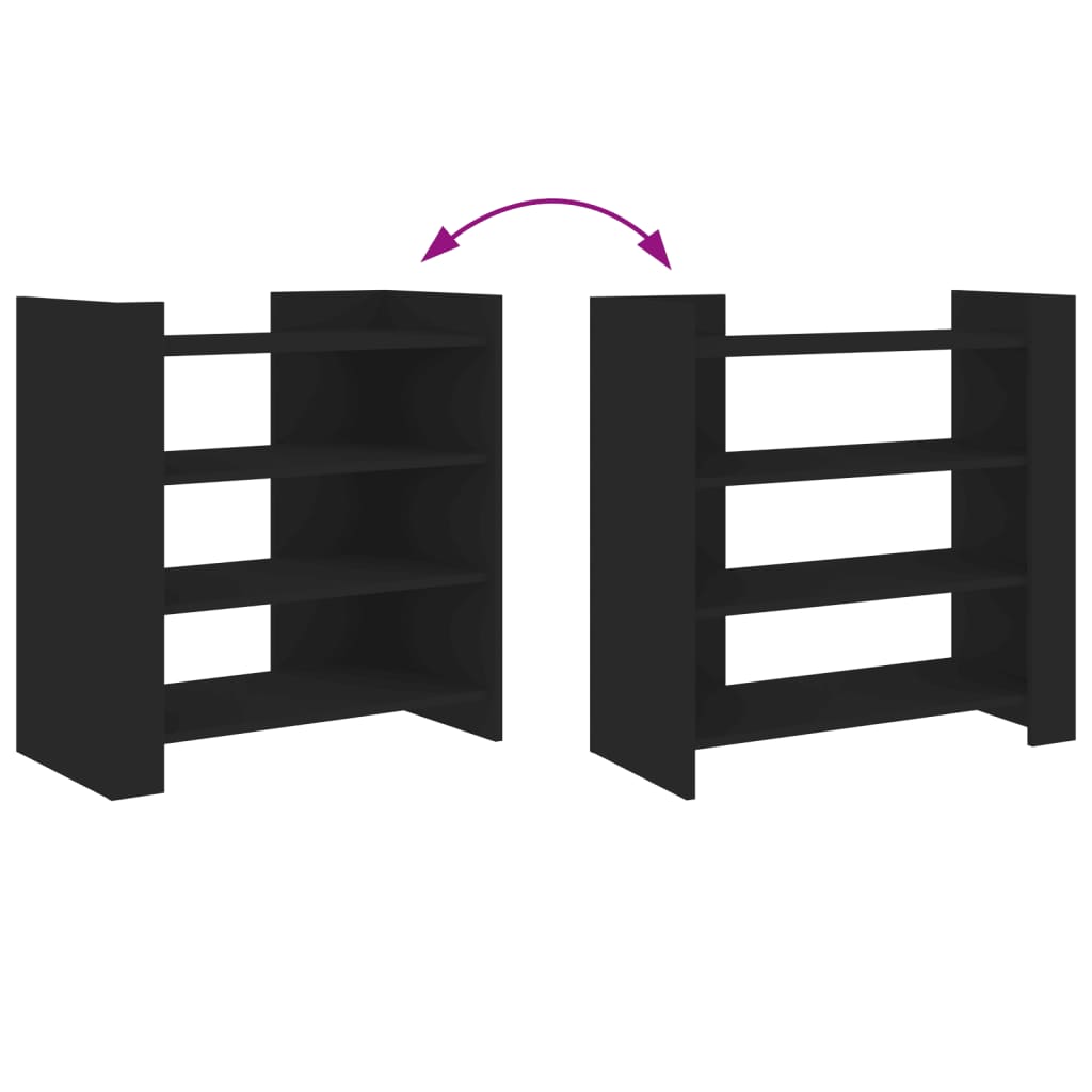 Credenza Nera 73,5x35x75 cm in Legno Multistrato - homemem39