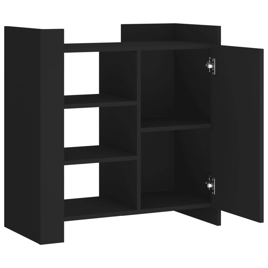 Credenza Nera 73,5x35x75 cm in Legno Multistrato - homemem39