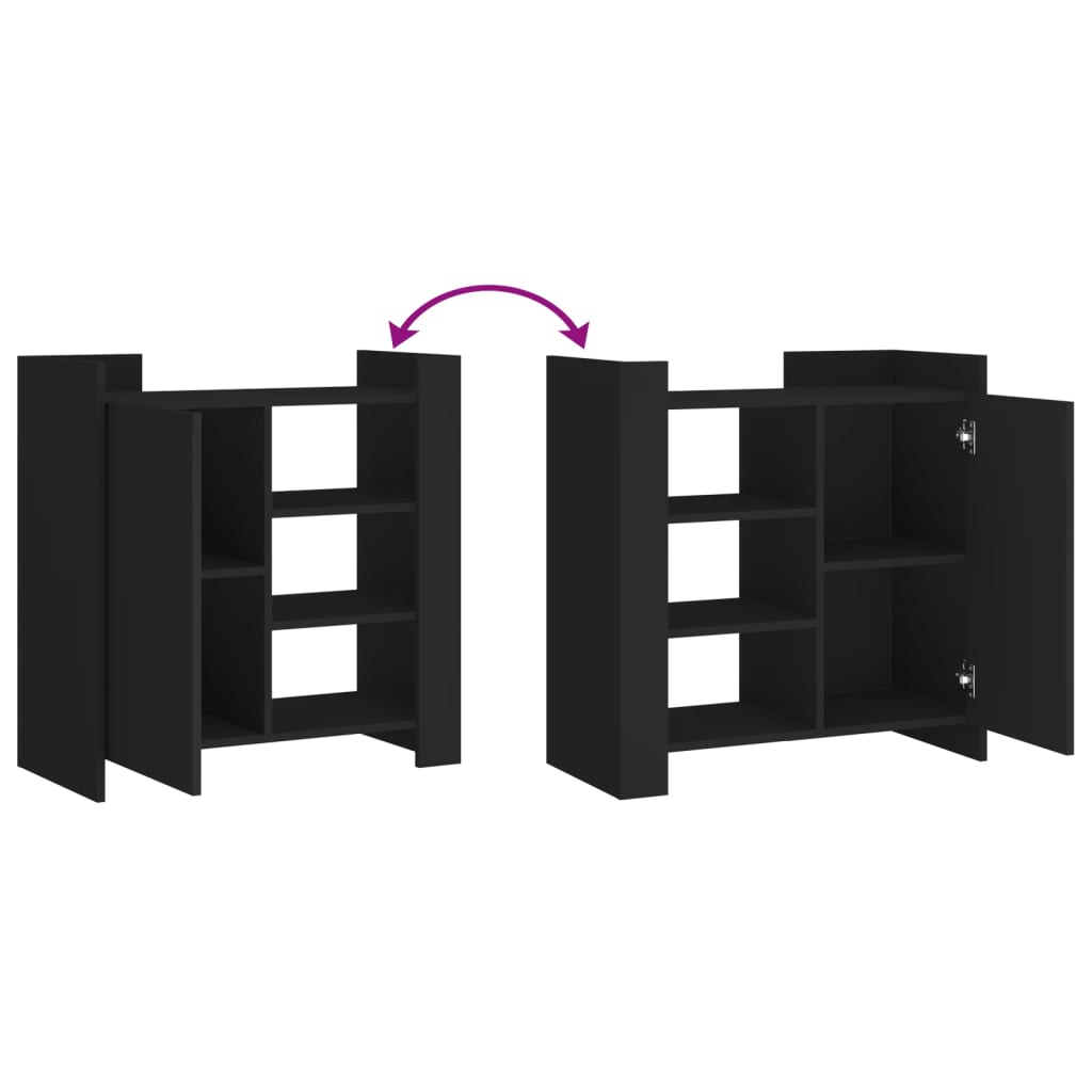 Credenza Nera 73,5x35x75 cm in Legno Multistrato - homemem39