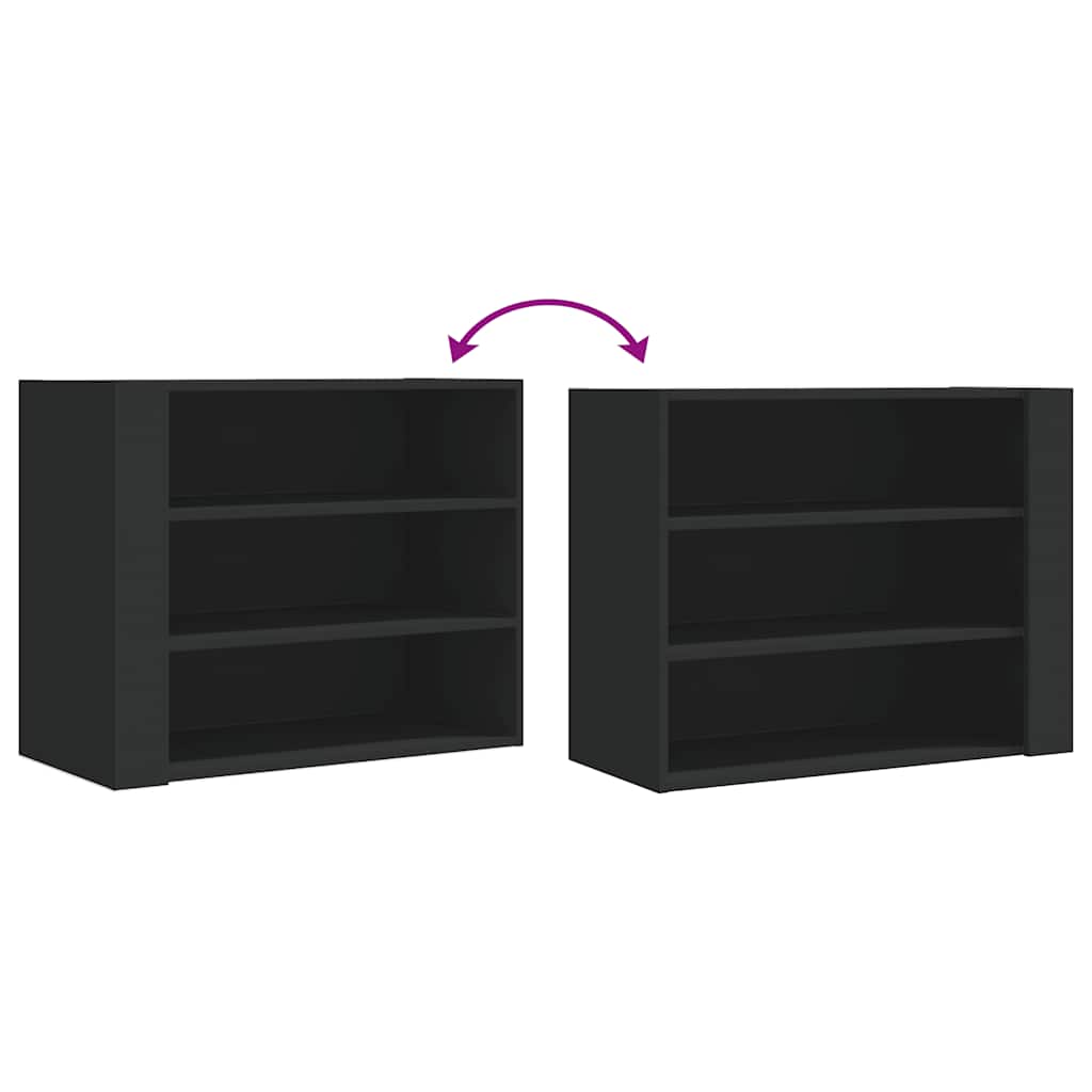Armadietto a Muro Nero 75x35x60 cm in Truciolato | homemem39