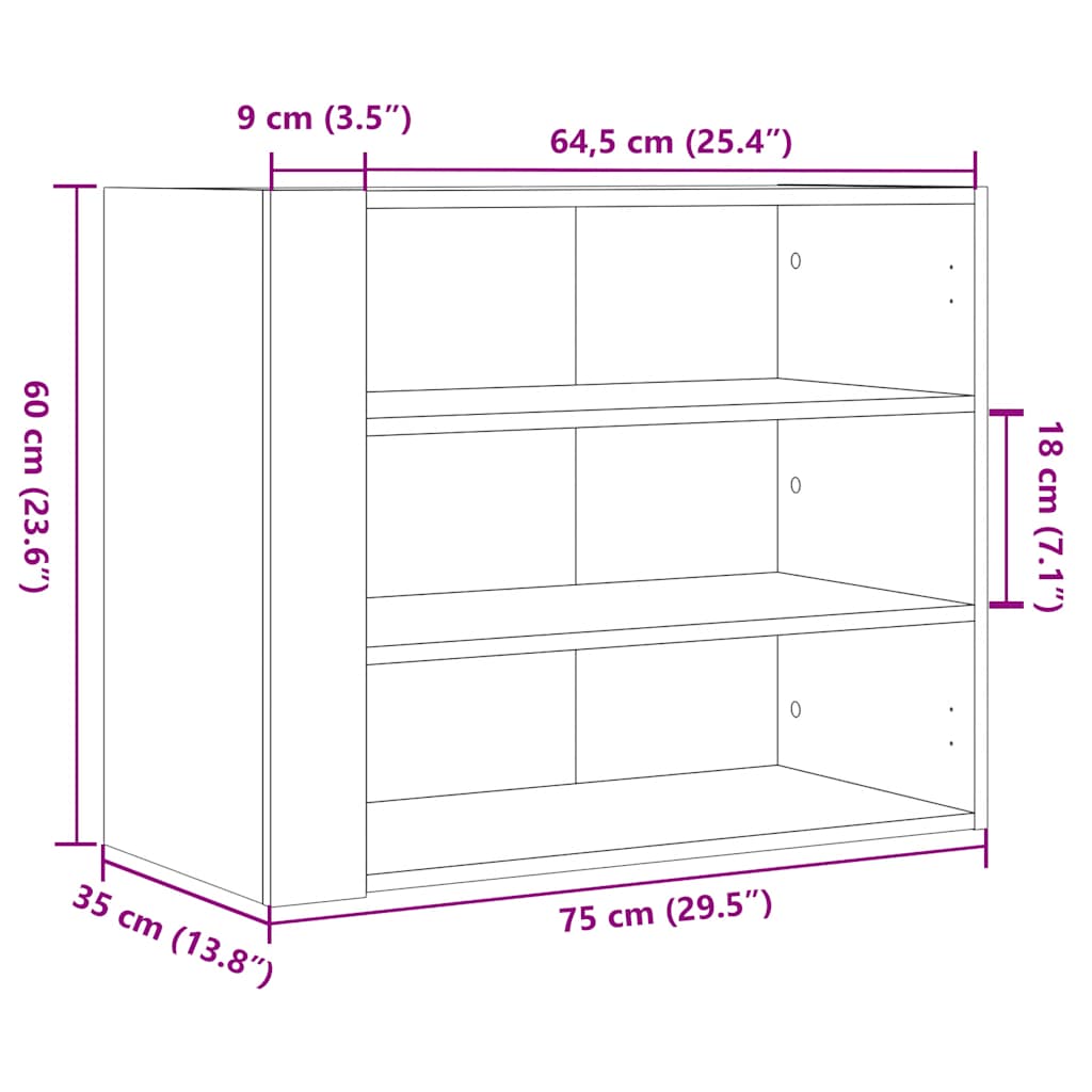 Armadietto a Muro Rovere Sonoma 75x35x60 cm in Truciolato | homemem39