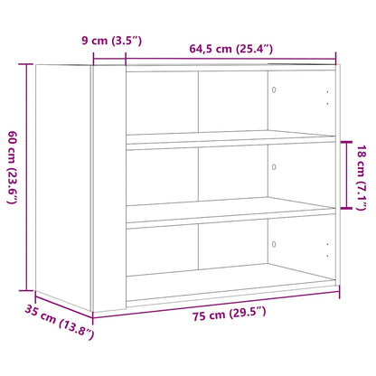 Armadietto a Muro Rovere Marrone 75x35x60 cm in Truciolato | homemem39