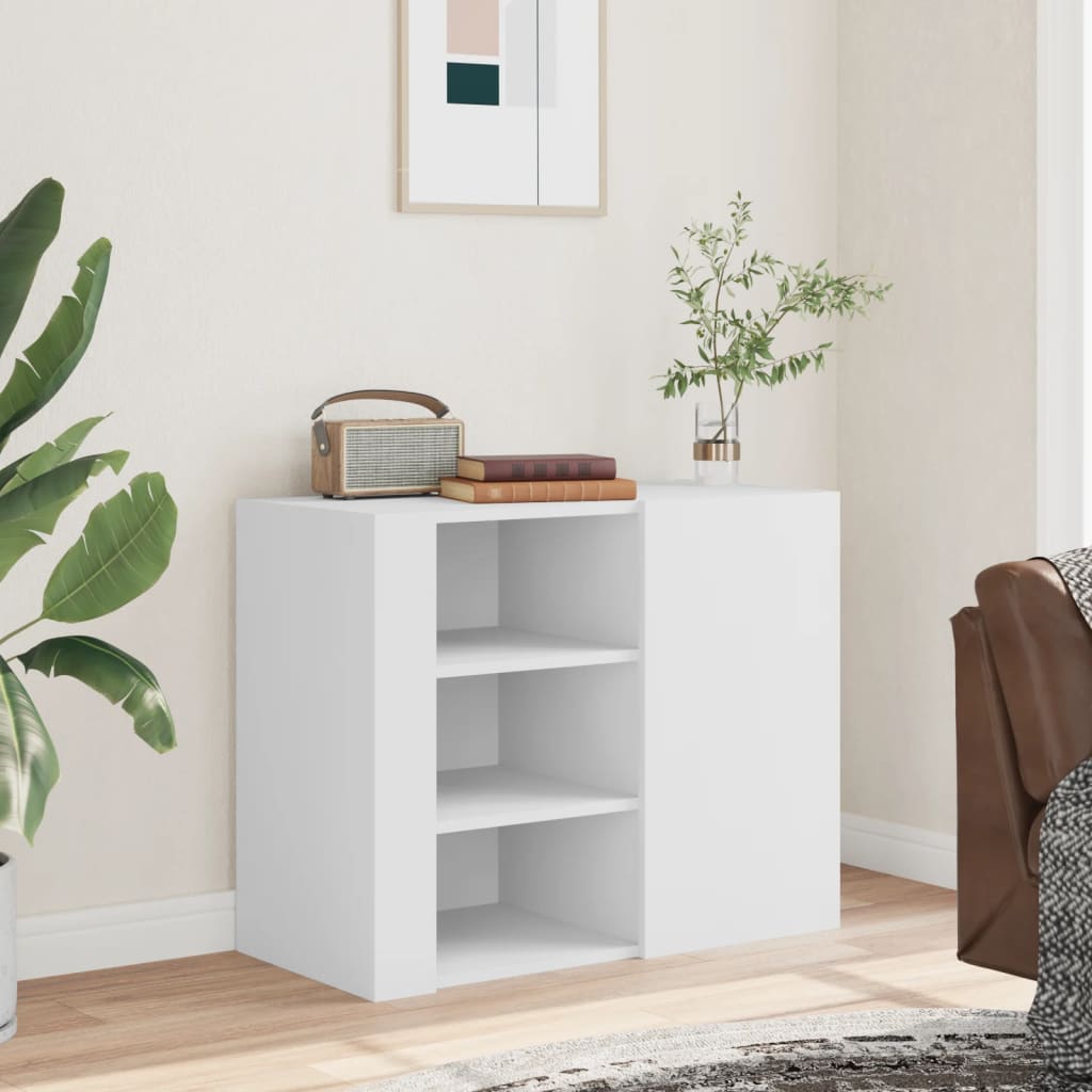 Armadietto a Muro Bianco 75x35x60 cm in Truciolato | homemem39