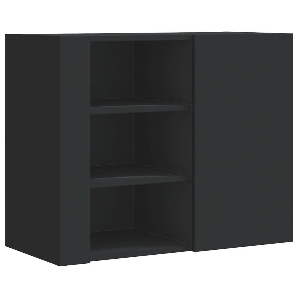 Armadietto a Muro Nero 75x35x60 cm in Truciolato | homemem39