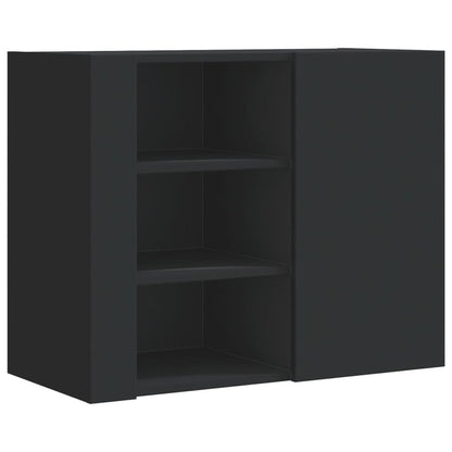 Armadietto a Muro Nero 75x35x60 cm in Truciolato | homemem39