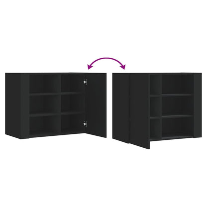 Armadietto a Muro Nero 75x35x60 cm in Truciolato | homemem39