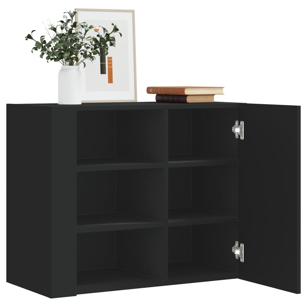 Armadietto a Muro Nero 75x35x60 cm in Truciolato | homemem39
