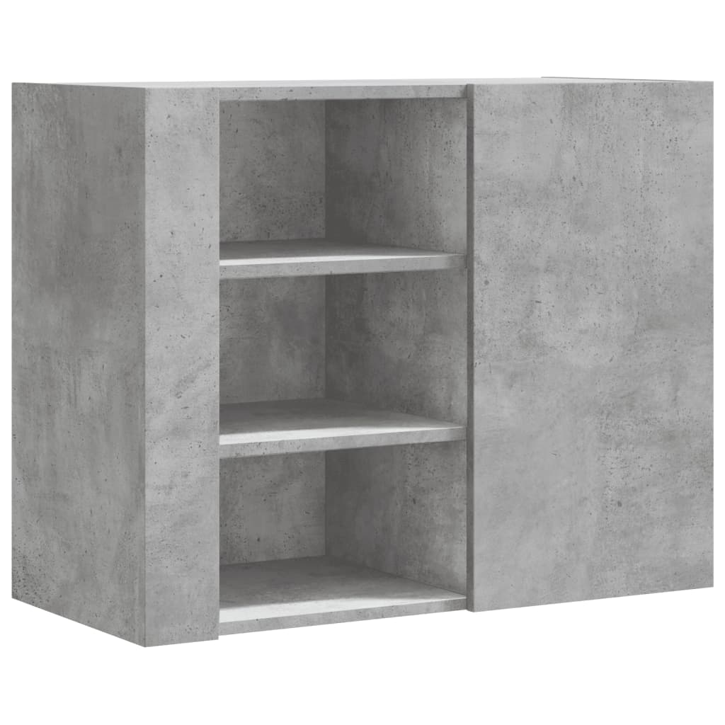 Armadietto a Muro Grigio Cemento 75x35x60 cm in Truciolato | homemem39