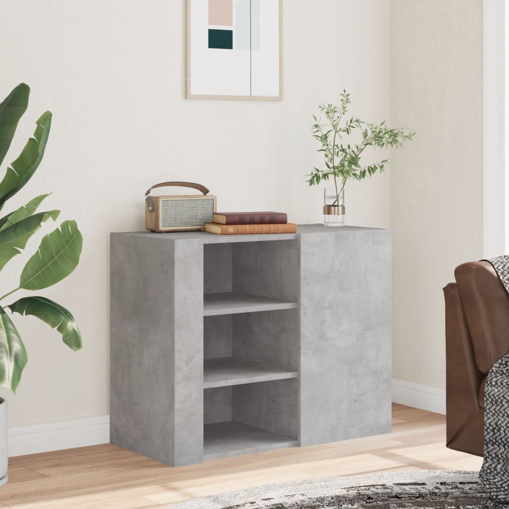 Armadietto a Muro Grigio Cemento 75x35x60 cm in Truciolato | homemem39