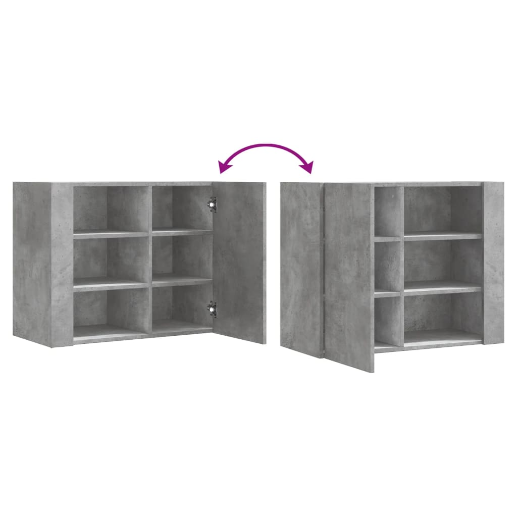 Armadietto a Muro Grigio Cemento 75x35x60 cm in Truciolato | homemem39