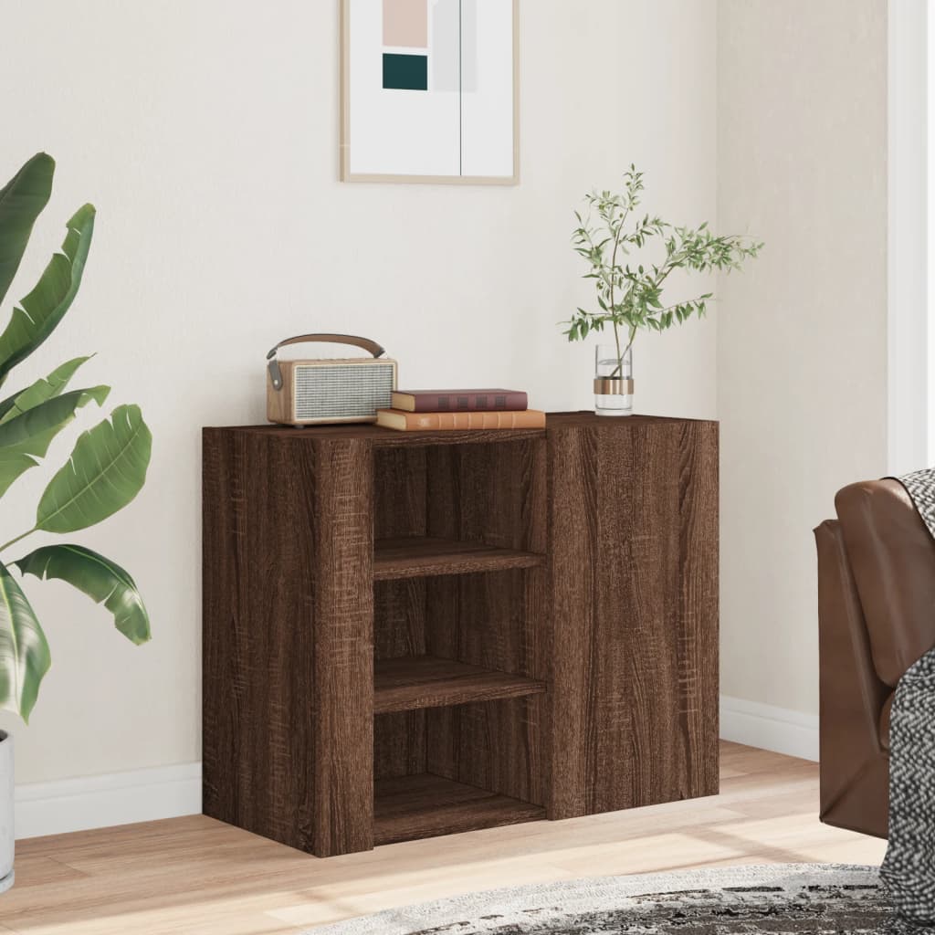 Armadietto a Muro Rovere Marrone 75x35x60 cm in Truciolato | homemem39