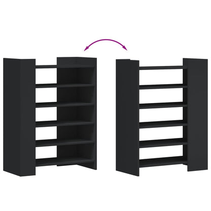 Scarpiera Nera 74,5x37,5x100 cm in Legno Multistrato | homemem39